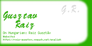 gusztav raiz business card